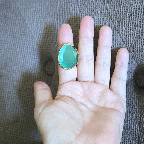 Zeyzey Faceted Green💚 Agate Statement Ring💍 - Picture 12 of 16